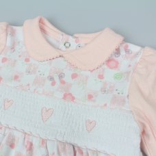 M14269: Baby Girls Smocked Dress Headband & Socks Outfit (0-6 Months)